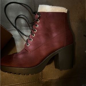 Wine/Purple suede boots